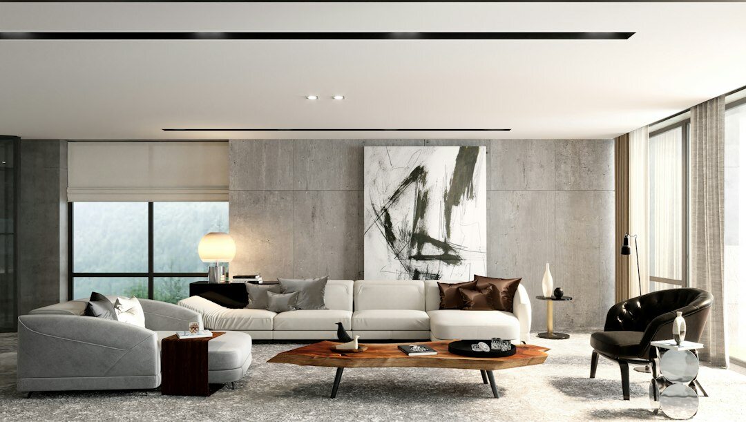 Sophisticated modern living room interior with elegant furniture